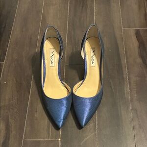 Nina Shimmering Blue Heels
